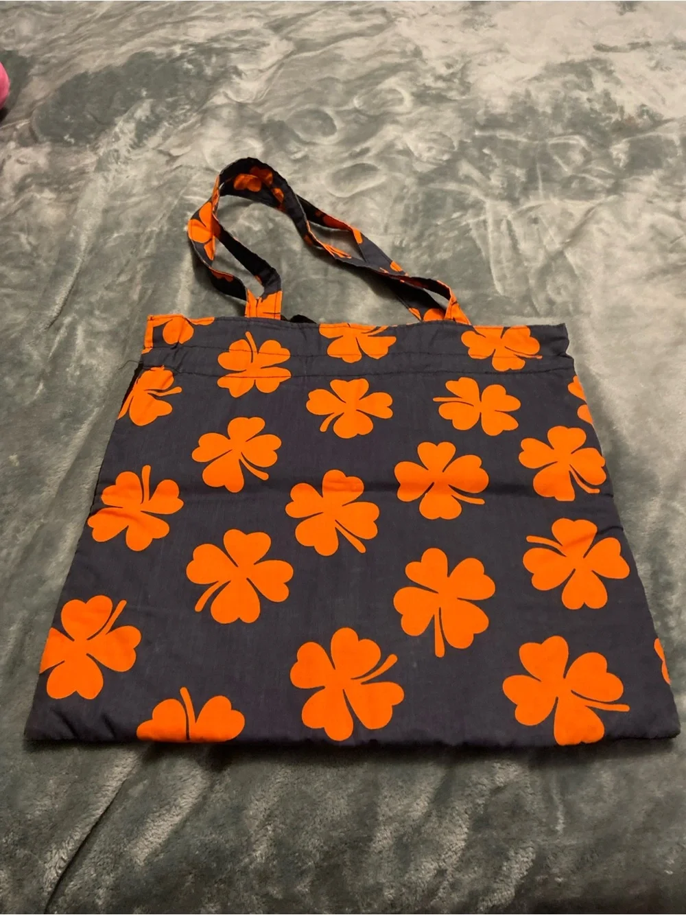 Colorful Embroidered Black Tote Bag with Multicolor Folk Motif
